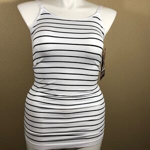 Feathers Maternity one size black striped nursing
